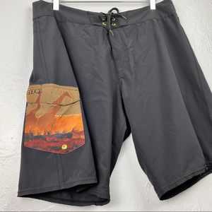 W38 Gooch Surf Skate Rasta Board Shorts